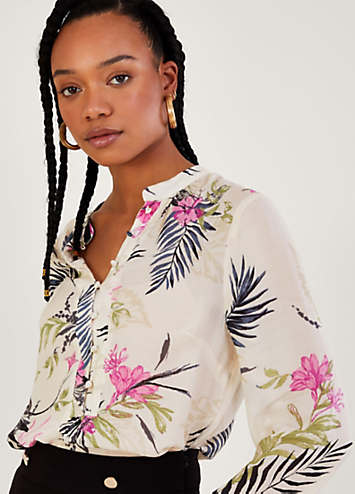 Monsoon Elsie Floral Print Blouse in Sustainable Viscose | Freemans