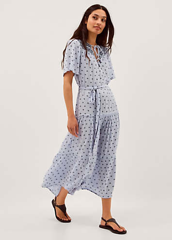 Monsoon Mia Embroidered Print Midi Dress | Freemans Monsoon Mia Embroidered Print Midi Dress | Freemans