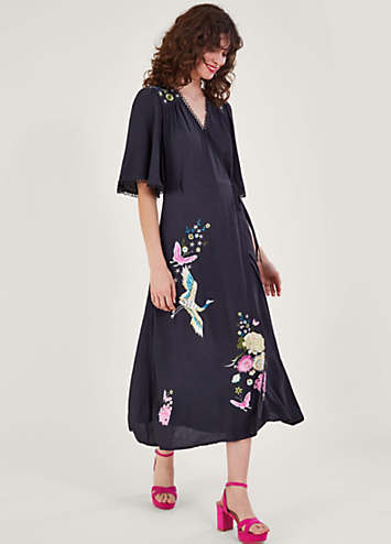 Mint velvet embroidered hot sale floral wrap dress