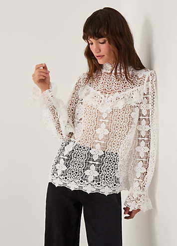 Monsoon Phoebe Sheer Lace Blouse Freemans