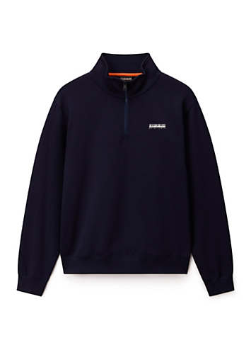 Sudadera Napapijri Hombre - Cuello Redondo, Logo, Talla XL, Algodón Y Poliéster