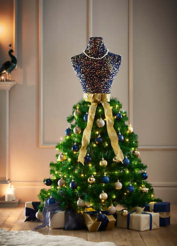 Navy Blue & Sequin Mannequin Christmas Tree | Freemans