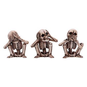 Nemesis Now Halloween Three Wise Skeletons Ornaments | Freemans