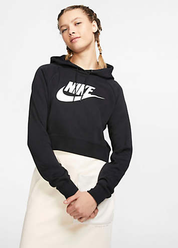 cropped white nike hoodie