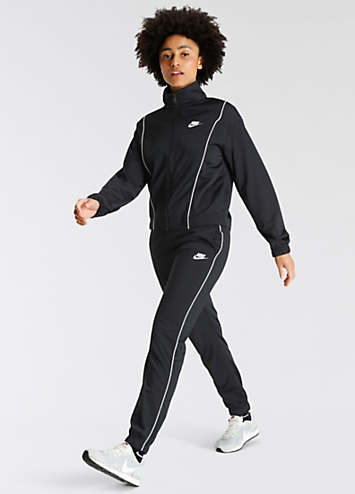 nike tracksuit black with white stripe
