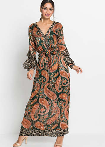 paisley maxi dress with sleeves Big 