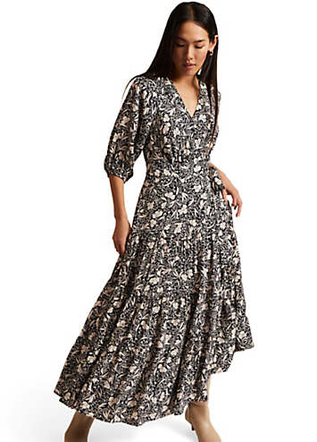 Phase Eight Kezia Floral Wrap Midi Dress | Freemans