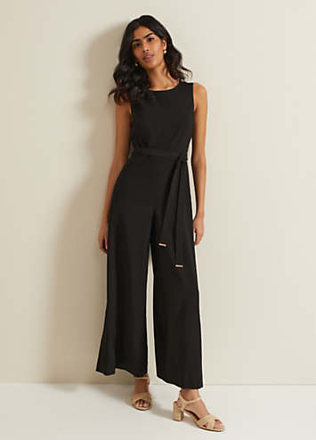 【PHASE EIGHT】Marta Plain Jumpsuit ジャンプスーツ Phase Eight Marta Leaf Print Jumpsuit, Blue/Multi