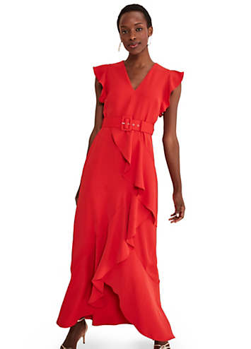 Bcbg ruffle hot sale maxi dress