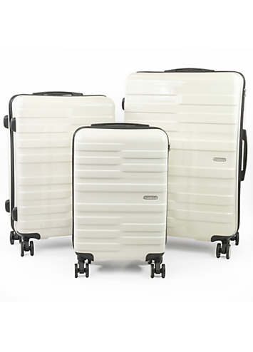 Pierre Cardin Provence White Lightweight Hardshell Suitcase Freemans