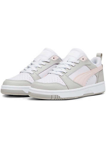 puma rebound white grey