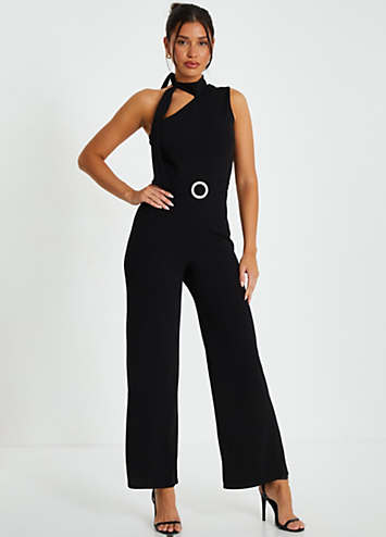 Quiz black jumpsuit deals