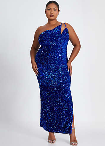 Quiz royal blue sequin dress hotsell