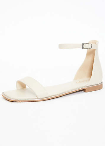 Quiz Nude Diamante Flat Sandals | Freemans
