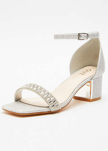 Quiz silver shimmer sales diamante sandals