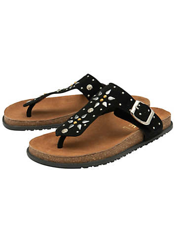 Dayar Black Suede Sandals (Olive-Black Sole)
