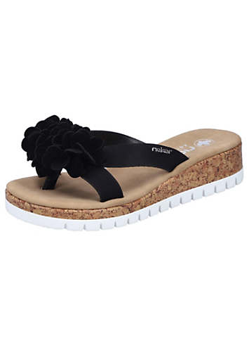 Mules Rieker Femme V1396 - Vertes | Mules Confort Printemps-Été Avec Semelle Intérieure Picots