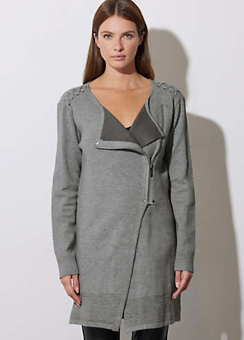 STAR by Julien Macdonald Eyelet Detail Zip Cardigan Freemans