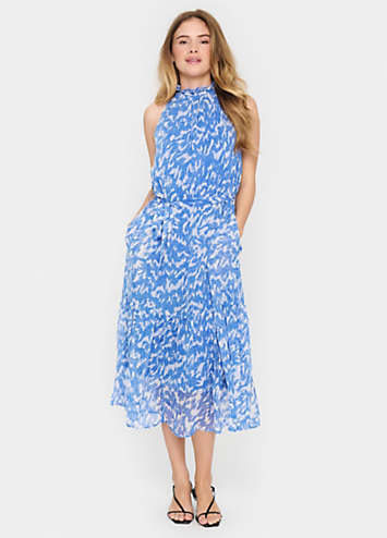 Saint Tropez Elfa Halterneck Printed Chiffon Dress | Freemans