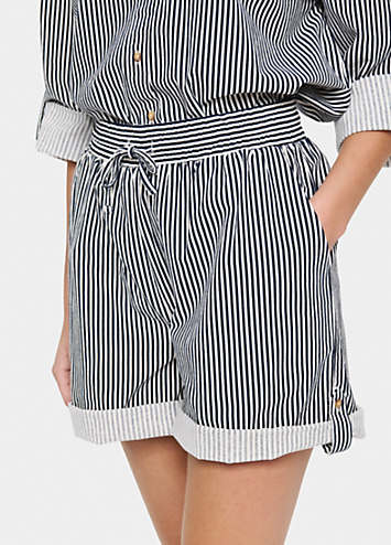 ONLY High Waist Stripe Shorts 2er Pack – Schwarze Damen-Shorts Im Set