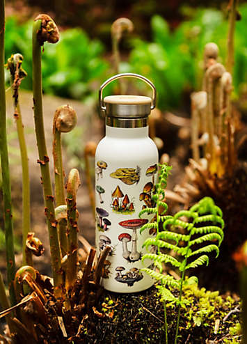 Sass & Belle Vintage Mushroom Stainless Steel & Bamboo Top Water Bottle ...