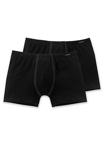Schiesser Boxershorts Jersey – 2er Pack Schwarz, XX-Large (Herstellergröße 008), Nur Handwäsche