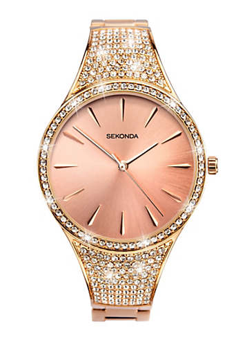Sekonda Ladies Lustre Rose Gold Alloy Bracelet Analogue 33mm