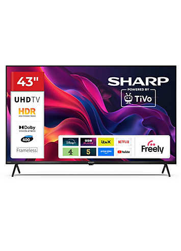 Sharp 43GK4245K 43 Inch 4K Ultra HD Smart TV with TiVo | Freemans