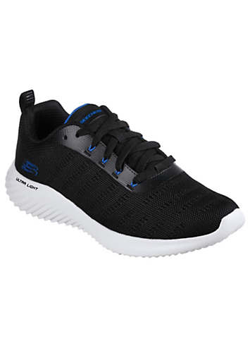 Skechers Men’s Black & Blue Breathable Engineered Knit Lace-Up Trainers |  Freemans