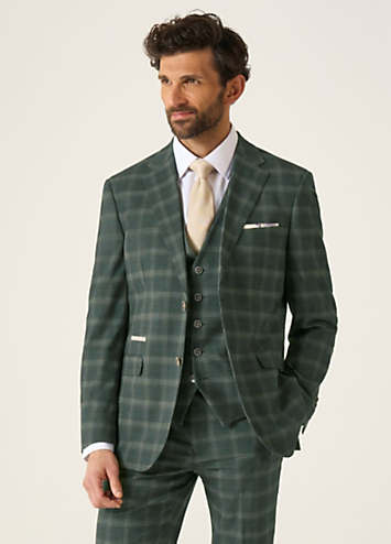 Skopes Parker Green Check Tailored Fit Suit Jacket | Freemans