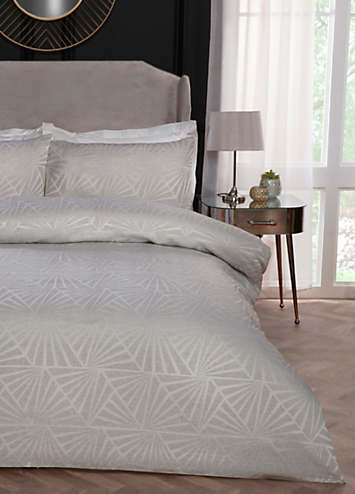 Sleepdown Natural Lurex Jacquard Deco Duvet Cover Set | Freemans