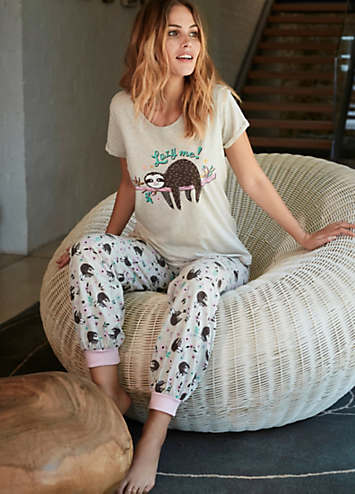 Sloth Print Pyjamas by bonprix | Freemans