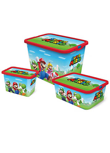 Super Mario Set Of 3 Super Mario Storage Boxes | Freemans