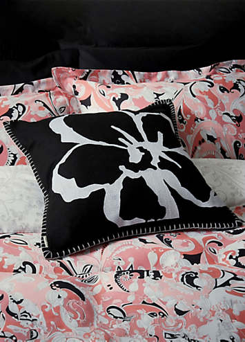 Ted Baker Black & White Magnolia 50 x 50cm Cushion | Freemans