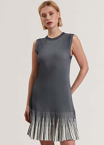 Ted Baker Lilyo Textured Stripe Flippy Skirt Mini Dress