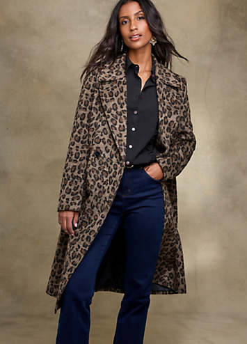 Animal print coat best sale