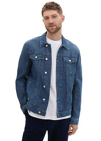 Camisa De Denim TOM TAILOR Para Hombre - Manga Larga, Corte Ajustado, Cuello Abotonado, Bolsillo Pechero, Tela Resistente Arrugas