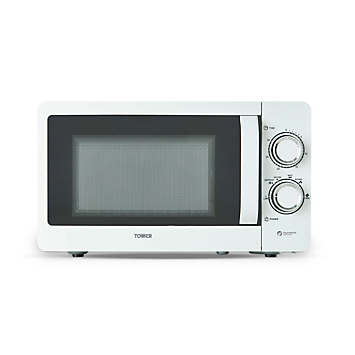 Tower 800W 20L Manual Microwave T24042WHT - White & Chrome | Freemans