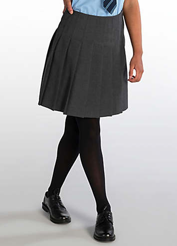 Girls black store pleated school skirt