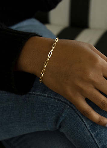 Tuscany Gold 9ct Yellow Gold Paper Chain Bracelet 3.5mm | Freemans
