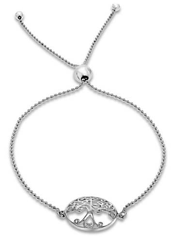 Tuscany Silver Sterling Silver Tree of Life Adjustable Slider Bracelet ...