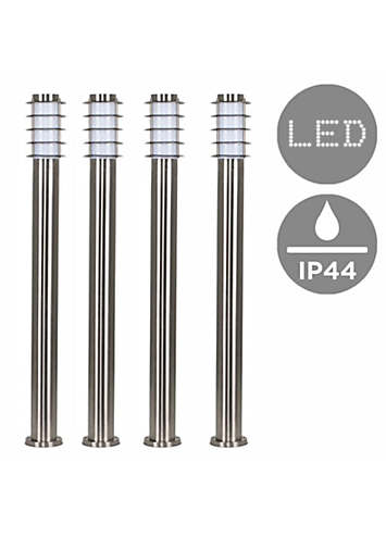 ValueLights 4 x Wharf Outdoor Stainless Steel Bollard Lantern Light ...