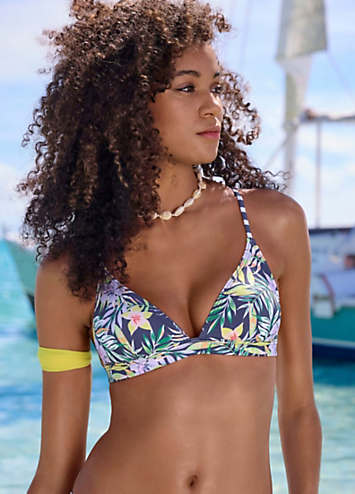 Venice Beach Tropical Print Triangle Bikini Top | Freemans