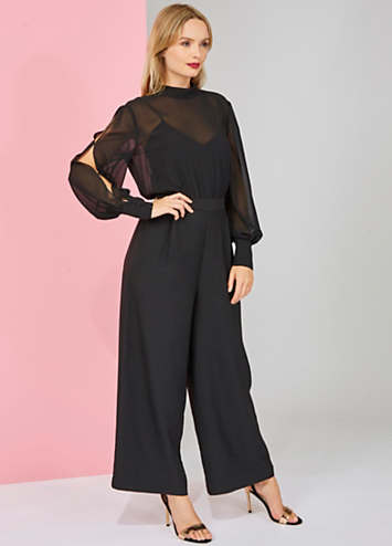 chiffon sleeve jumpsuit