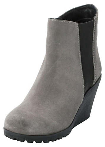 Wide Fit Stretch Insert Wedge Ankle Boots by Sheego | Freemans