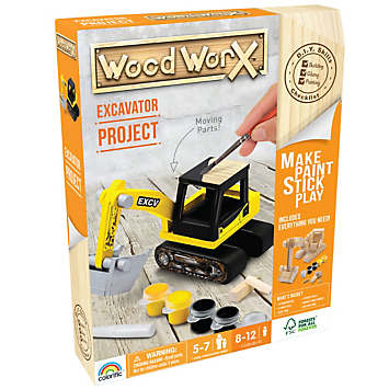 Wood Worx 3D Wooden Model Kit Excavator Freemans