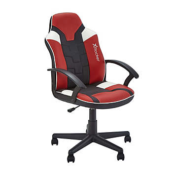 X Rocker Saturn Mid Back Wheeled Esport Gaming Chair Red Freemans