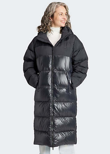 Adidas longline black top puffer jacket