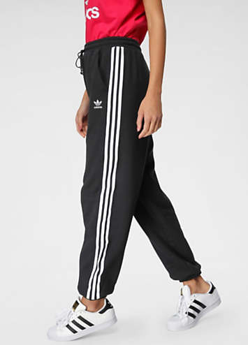 Adidas originals tracksuit black cheap and white