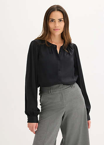 bonprix Lace Trim Satin Blouse | Freemans